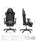 AutoFull C3 Gaming Chair, Racing Style Gaming Chair with Ergonomic Lumbar Support,Adjustable High Back PU Leather PC Chair with Footrest,Black