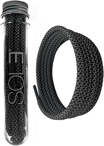 SOL3 Premium Rope Shoe Laces - Round Shoelaces for Sneakers (Black/Reflective, 36 Inch)