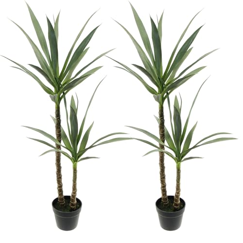 Artificial Agave Tree,3.7FT Fake Agave Tree in Pot,Tall Faux Plant, Plantas artificiales decorativas Grandes for Indoor Outdoor Home Office Garden Modern Decoration Housewarming Gift (2)