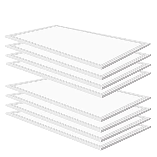 2x4 LED Flat Panel Troffer Light,8Pack,5000K Daylight White,7800LM,0-10V Dimmable,Recessed Edge-Lit Drop Ceiling Light,ETL Certificated 110-277V AC