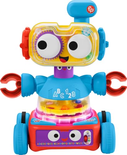 Fisher-Price Baby Toddler & Preschool Toy, 4-in-1 Learning Bot with Music Lights & Smart Stages Content for Kids Ages 6+ Months