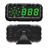 Kingneed HUD Speedometer Odometer Compass Head Up Display GPS Digital Display Big Fonts Univsersal for All Cars Vehicles New C3010