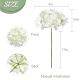 Auihiay 104 PCS Artificial Hydrangea Flowers, Silk Hydrangea Artificial Flowers Heads with Stems, Full Hydrangea Flowers for Wedding Centerpieces, Home Garden Party Decor (Ivory)