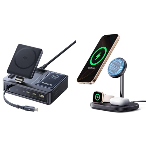 Baseus Nomos 5-in-1 Charging Station 140W and Baseus Qi2 Certified 15W Wireless Charger