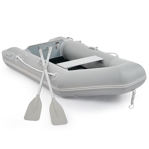 CO-Z 7.5ft Inflatable Dinghy Boat for 2 Adults, 660lb Capacity Heavy-Duty PVC Raft with Aluminum Floor & Oars, Motor Mount, Portable Kayak-Style Tender for Fishing, Rescue, and Water Sports