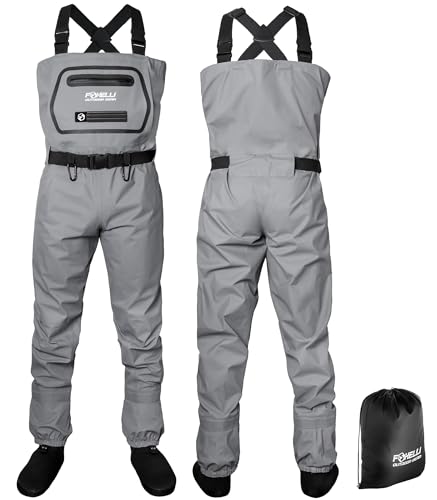 Foxelli Breathable Waders – Fly Fishing Stockingfoot Waders for Men and Women