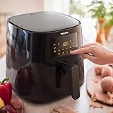 Philips Essential Airfryer XL 2.65lb/6.2L Capacity Digital Airfryer with Rapid Air Technology, Starfish Design, Easy Clean Basket, Black, (HD9270/91)