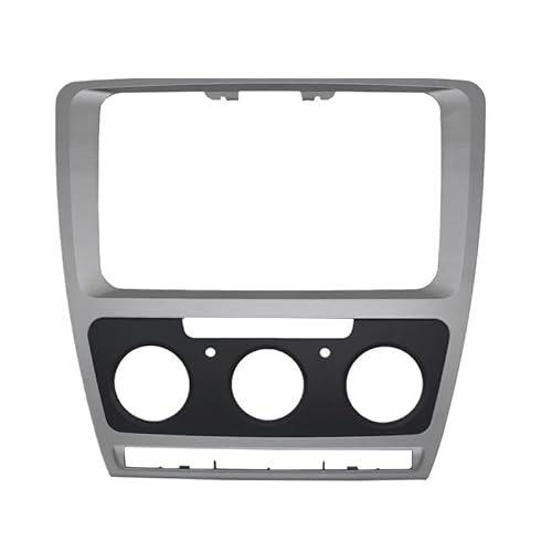 HJLXCSLUJ Car Replacement Car Radio Frame Kit Compatible with Octavia 2010 2011 2012 2013 Audio Stereo Refit Dash Panel Bezel Faceplate Car Interior(Manual Silver Gray)