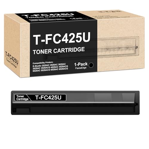 TFC425U T-FC425U Black Toner Compatible for Toshiba T-FC425U-K TFC425U Toner Cartridge for E-Studio 3525AC 3525ACG 4525AC 4525ACG 5525AC 5525ACG 6525AC 6525ACG Printer - 1 Pack T-FC425U-K Black