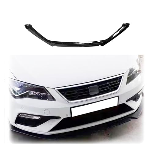 Demlin Compatible for Seat Leon MK3 5F TDI TSI ST SC 2012-2020 Quality ABS 3Pcs Spoiler Front Bumper Lip Glossy Black Or Carbon Fiber Look(Carbon Fiber Look)