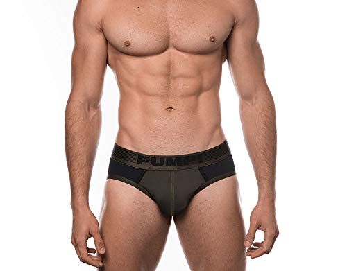 Pump! Ribbed Brief Men's Designer Briefs | Athletic Style Underwear with Supportive Fit | Breathable Nylon Microfiber and Stylish Waistband