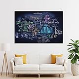 AQORD Game Hollow Posters Knight Map Of Hallownest Canvas Poster Wall Art Decorative Hanging Pictures 12x18inch(30x45cm)