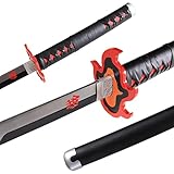 Handmade Katana,Anime Tanjiro Kagura Sword,40.5-Inchs Carbon Steel Samurai Sword