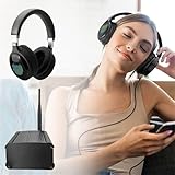 YHWKETTA Silent Disco Headphone System- 100pcs Wireless LED Flashing Light Headphones with Transmitter and 500m Range, Ideal for Yoga, Private Silent Movie Parties, Garden Event, Fitness, and More