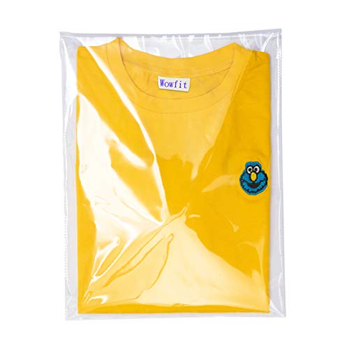 Wowfit 100 Count 9x12 Inch Clear Cellophane Plastic Bags, Resealable Self-Sealing Cello Bags Great for Clothes, Shirts, Pants, Foods, Flyers, More (9 x 12 with reinforced sides)