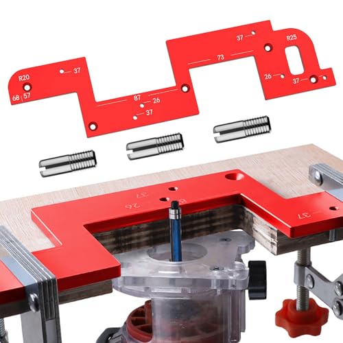 SYWAN Arc Grooving Auxiliary Tool, Multifunctional Handle Free Woodworking Round Corner Radius Templates Invisible Embedded Handle Slotting Positioning Mold for Wardrobe Kitchen Handle, Aluminum Alloy