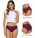 Wealurre Cotton Panties for Women Bikini Underwear Hipster Underpants Lace Briefs Pack(DarkSeries,M)