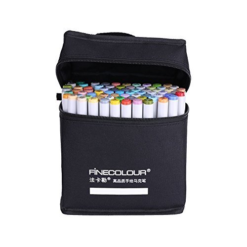 Yosoo Finecolour Ef101 Set Artist Colored Marker Pen Sketch Manga Graphic Paint + Storage Pouch Bag For Starter Or Students (48 Colors) Finecolor Markers