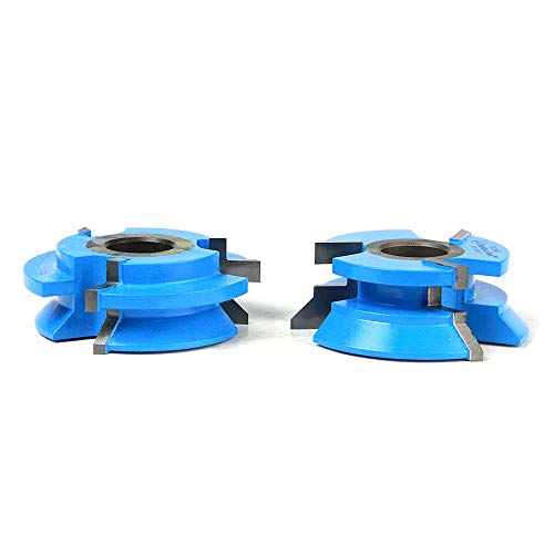 Amana Tool SC642 2Piece Carbide Tipped 3-Wing V Paneling Shaper Cutters Woodworking, 2-3/4 Dia x 1 x 45 Deg x 1/2 & 3/4 Bore Set for 1 Material