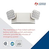 Lithonia Lighting LED Emergency Lights for Business, California Certified, 2-Head Fixture, White, 4-Pack (EU2C CP4 LED)