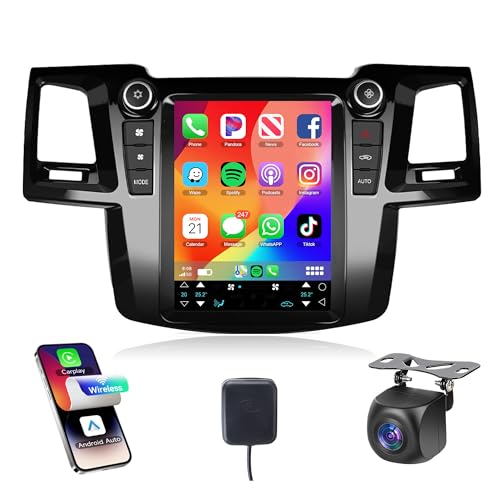 2G+64G Android 13 Car Radio for Toyota Fortuner Hilux 2005-2014, Rimoody Car Stereo CarPlay Android Auto 9.7 inch Touchscreen GPS WiFi Mirror Link Bluetooth FM/RDS EQ USB + Backup Camera
