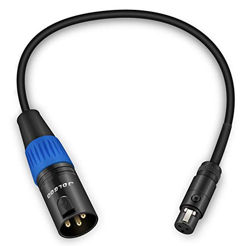 JOLGOO XLR Male to Mini XLR Female Adapter Cable, 3-pin to 3-pin Mini, 1 Feet