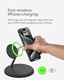 Belkin MagSafe-Compatible 3-in-1 Wireless Charger Stand 15W - Qi2-Certified Wireless Charging Station, Fast Charging iPhone Charger for iPhone 16, AirPods, & Apple Watch - 36W Charger Included - Black