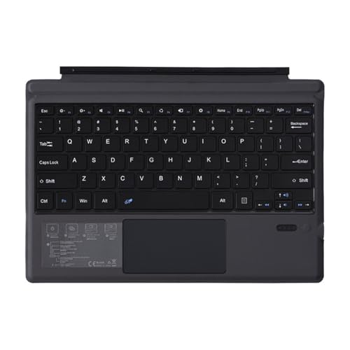 Wireless Keyboard with Touchpad for Microsoft Surface Pro 3/Pro 4/Pro 5/Pro 6/Pro 7 /Pro 7+ 12.3inch Type Cover, Multi-Touch Ultra-Slim Keyboard- Black (Normal Touchpad,Russian)