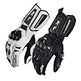 DOQUAMNEX Glove Furygan AFS 10 Motorcycle Racing Carbon Fiber Pattern Leather Gloves Off-Road Mountain Motorcycle Gloves Prtective Riding Gloves Motorcycle Gloves(Gold,L)