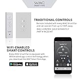 WAC Smart Fans Mocha Indoor and Outdoor 3-Blade Smart Home Ceiling Fan 54in Brushed Aluminum with Remote Control works with Alexa and iOS or Android App