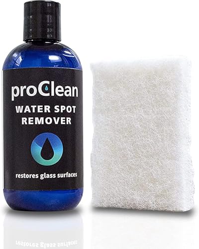 GlasWeld ProClean Hard Water Spot Remover - For Glass, Metal & More - Includes Applicator Pad - Water Stain Remover Kit - Use on Car Window or Shower Door