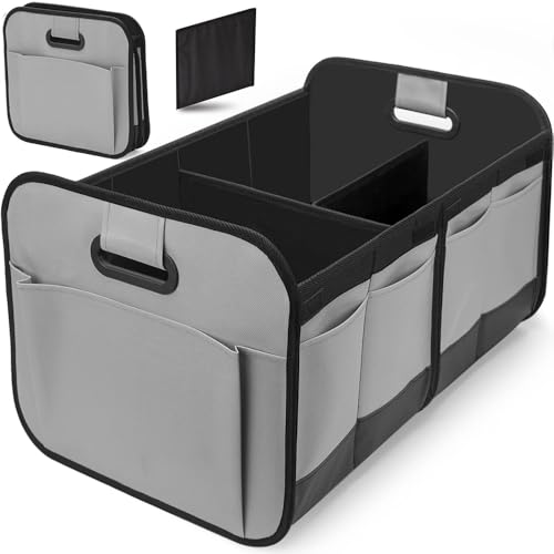 CXLYS Car Trunk Organizers for Ford Mondeo Sedan 2015-2024 MK5,Oxford Cloth Foldable Trunk Organizer Non Slip Bottom Car Trunk Organizer Sturdy Trunk Organizer Car Accessories,Grey1