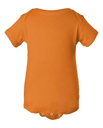 Clementine Infant Soft Cotton Baby Rib Bodysuit, Mandarin Orange, New Born