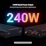 Fosi Audio Two V3 Mono Power Amplifier 240W Class D AMP with TPA3255 Chip, RCA/XLR Balanced Inputs, 48V/10A Power, for Home Audio Speakers & Home Theater