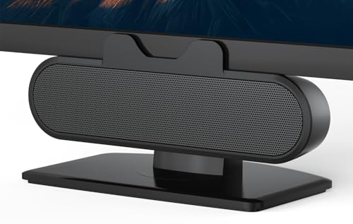 INGA Computer Speakers for Desktop PC, USB Monitor Speaker Bar with Clip-On, Wired Desk Speakers with HD Stereo Loud Sound, Laptop Speaker Mini Sound Bar, Easily Clamps to Monitor
