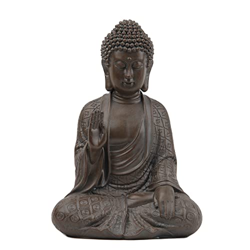 Leekung Buddha Statue for Home Decor,Buddah Statute Zen Decoration,Meditation Buddha Decor Brown 7 inch