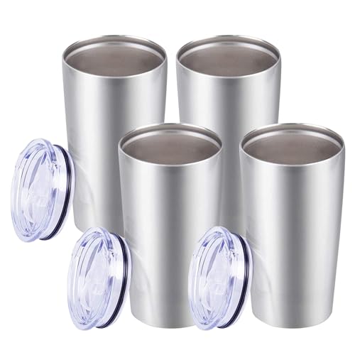 eing Stainless Steel Skinny Tumbler,12oz Tumbler Double Wall Vacuum Insulated Coffee Mug Stainless Steel Coffee Cup with Lid,Travel Mug Works Great for Ice Drink,Hot Beverage,4 - Pack