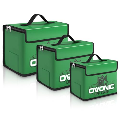 OVONIC Lipo Safe Bag Fireproof Explosionproof Bag, Large Medium and Small Capacity for Lipo Batteries Storage