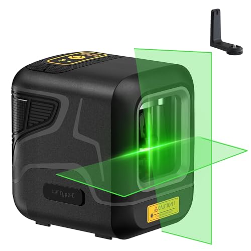 Fanttik D2 Pocket Green Laser Level, 100 ft Self-Leveling Cross Line Laser, Type-C Rechargeable, Rotatable 360 Degree, Pulse Mode, Magnetic Bracket, Carrying Pouch, for Picture Hanging and Home DIY