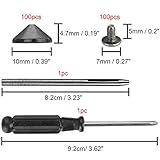 YORANYO 100 Sets Cone Spikes and Studs 4.7MM Height Gun Metal 3/16" Bullet Spikes Screw Back Punk Studs and Spikes for Clothing Shoes Leather Craft Belts Bag Rivets with Installation Tools