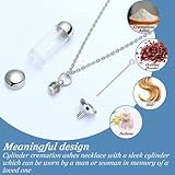 MTLEE Vial Necklace Glass Vial Pendant Stainless Steel Glass Container Necklace Openable Memorial Keepsake Cremation Ashes Holder (12 Pieces)