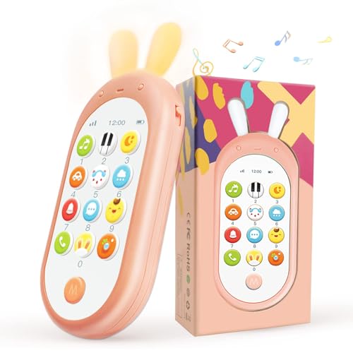 Richgv 1 Year Old Girl Birthday Gift, Baby Cell Phone Toy Sensory Learning Toys with 12 Functions, Baby Girl Toys 6 to 12 Months Multi Sound Effects with Light Teething Toys for Babies Infants