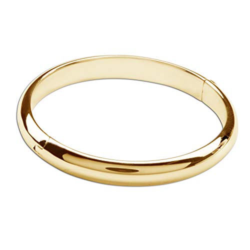 Precious Pieces Children's 14K Gold-Plated Classic Bangle Bracelet for Girls and Kids (Child-Large)