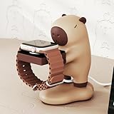 For Apple Watch Charger Stand,Charger Stand Compatible with Apple Watch Series Ultra2/Ultra/10/9/8/SE2/7/6/SE/5/4/3/2/1(49/46/45/44/42/41/40/38mm)Cute Capybara iWatch Charging Dock,Supports Nightstand