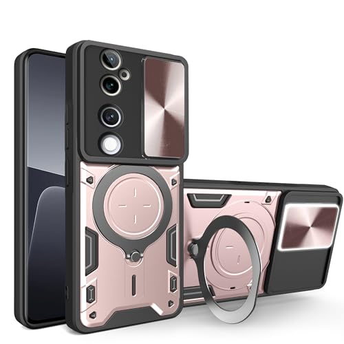 Elubugod Compatible with Vivo V40 5G Case, Slide Camera Lens Cover for V40 Pro 5G V2347 / V2348 - Pink