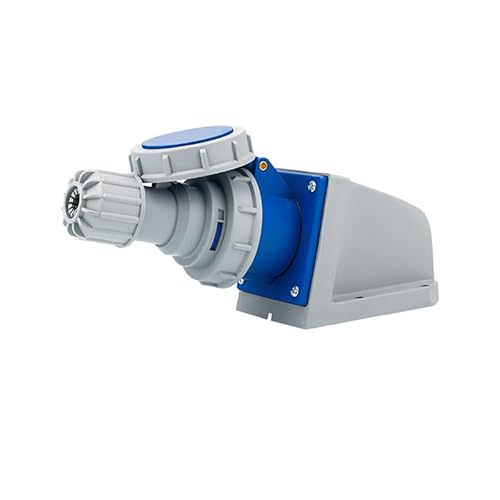 1Set IEC60309 Waterproof Industrial Connector Plug Socket, 3Pin 32A 200V-250V 2P+E 6H IP67 Waterproof Connector Power Connecting Industrial Surface Mounted Socket Set for Aviation and Industry