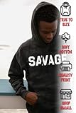 ShirtBANC Hip Hop Top Dog Savage Hoodie Bold Hustler Street Style Design Sweater Black Camouflage