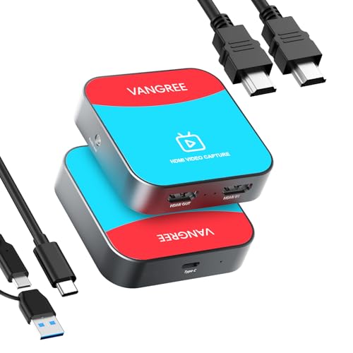 Capture Card for Nintendo Switch, 4K Audio Video Capture Card, USB C 3.0 1080P 60FPS HDMI Recorder for Gaming/Live Streaming/Video Conference, Works for Nintendo Switch/PS5/Xbox/OBS/Camera/PC
