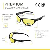 ZILLERATE Night Vision Driving Glasses - Anti Glare HD Polarized Yellow Tinted Sunglasses for Men & Women