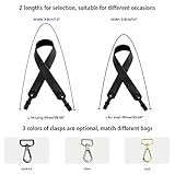 Grain Leather Purse Strap Adjustable Crossbody Replacement Straps for Handbags Monk Head Screws Detachable Gold Clasps Short Black